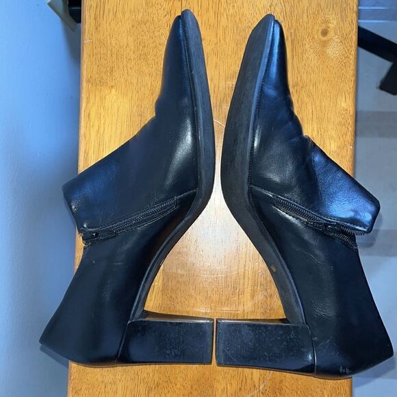 WOMEN’S FRANCO SARTO BLACK SIDE ZIP SQUARE TOE HEELS SIZE 8-1/2 - Picture 8 of 9